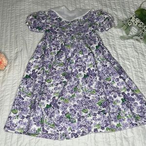 Vintage 6X Girl’s Summer Dress Spring Floral Purple Sara Too Sara Kent Birthday